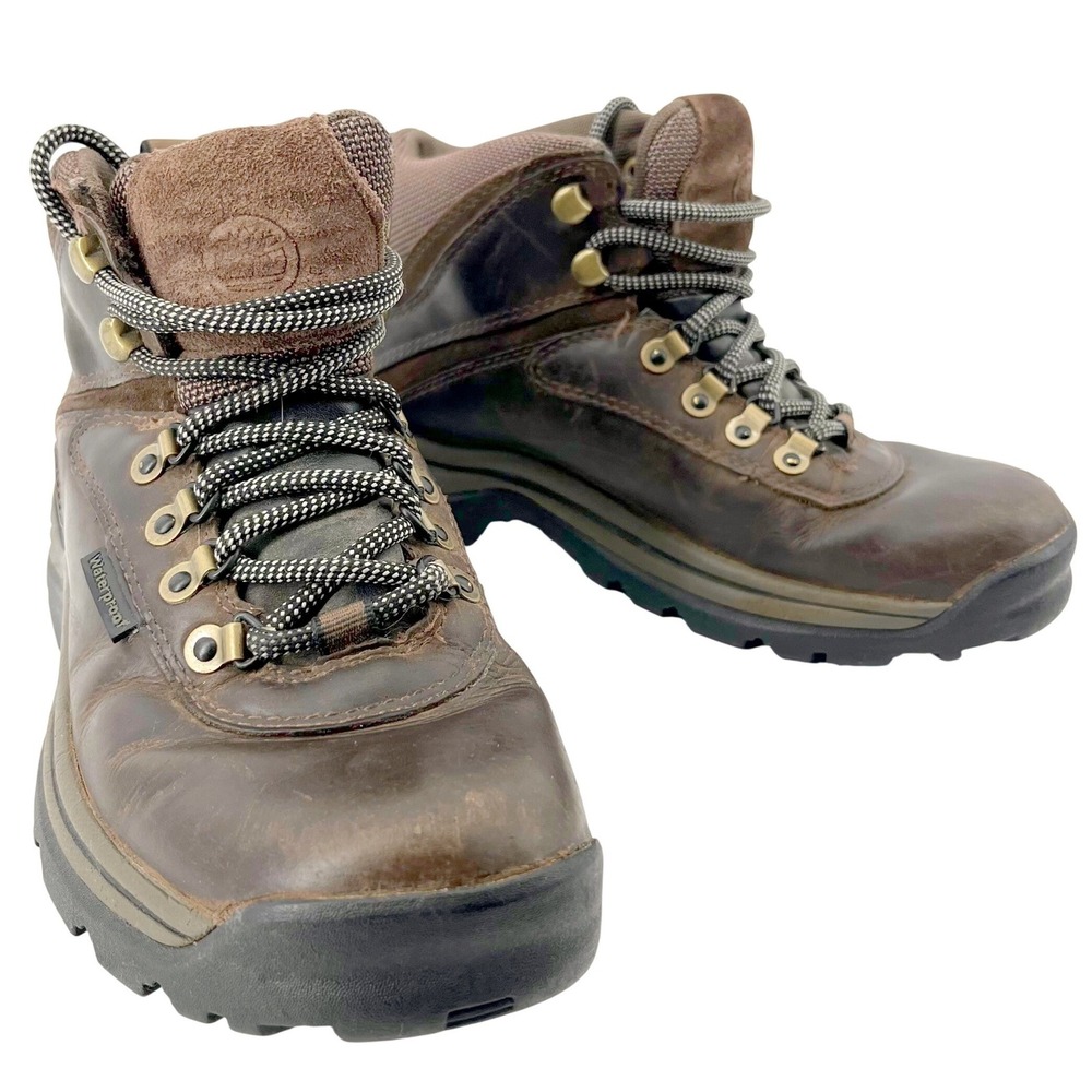 Timberland White Ledge Hiking Boots Men/Boys 6.5 Brown Leather Waterproof Gorp